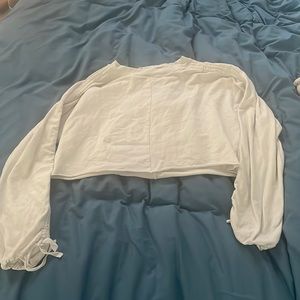 Crop top tie up sleeves savvi white shirt